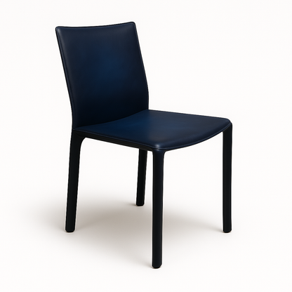 412 CAB Stuhl Leder Blau