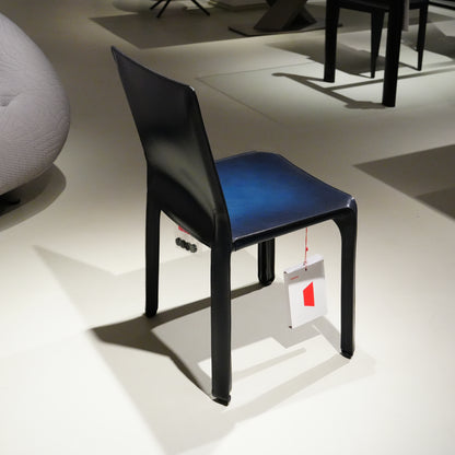 412 CAB Stuhl Leder Blau