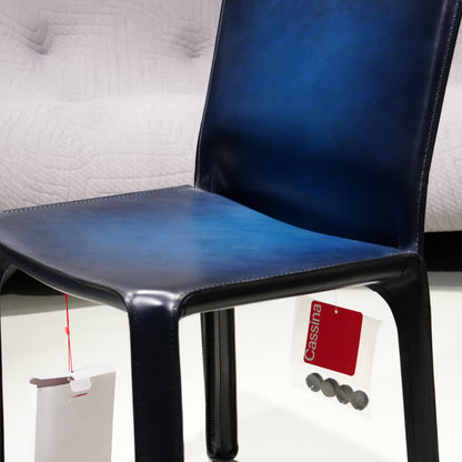 412 CAB Stuhl Leder Blau