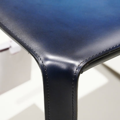 412 CAB Stuhl Leder Blau