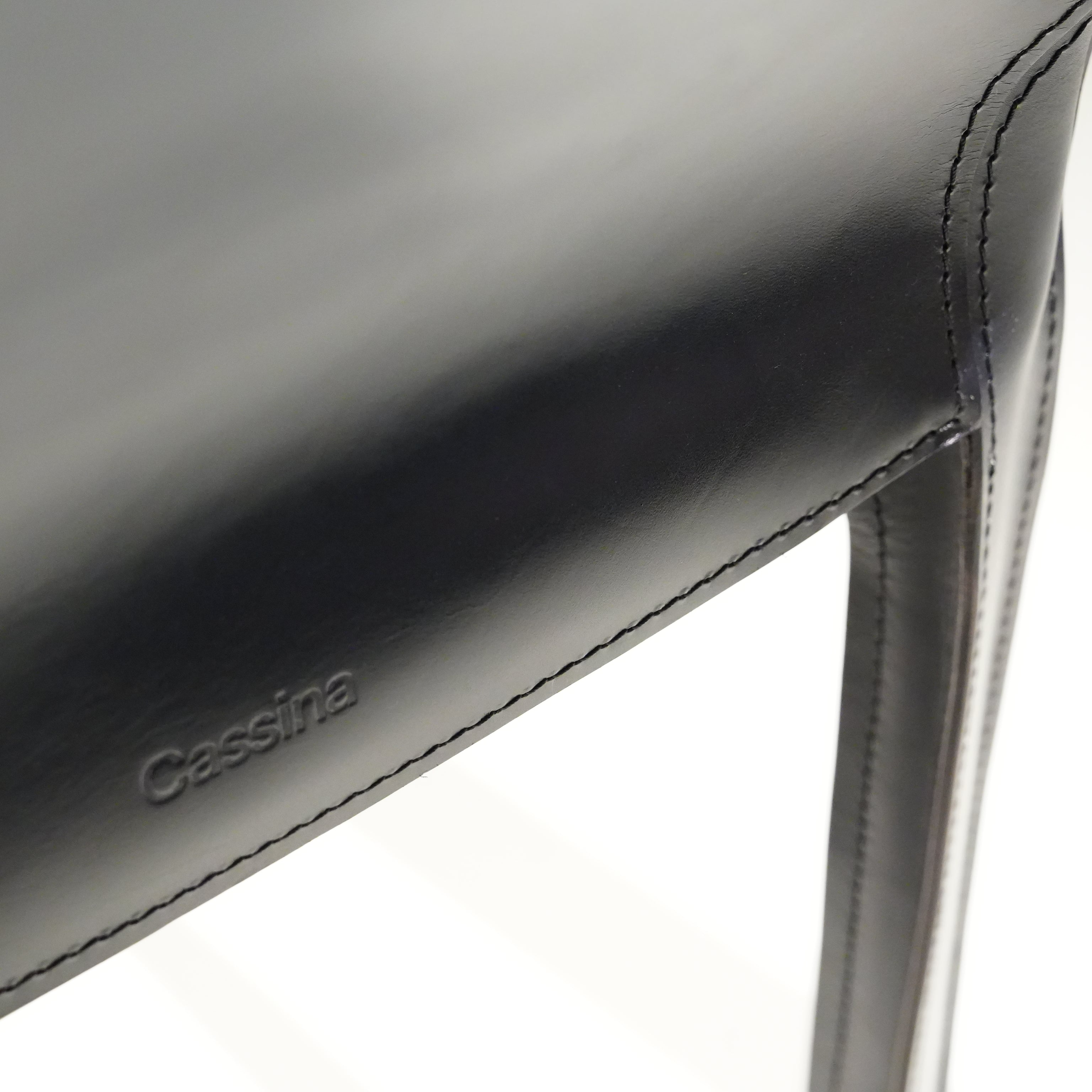 412 CAB Stuhl Leder Blau